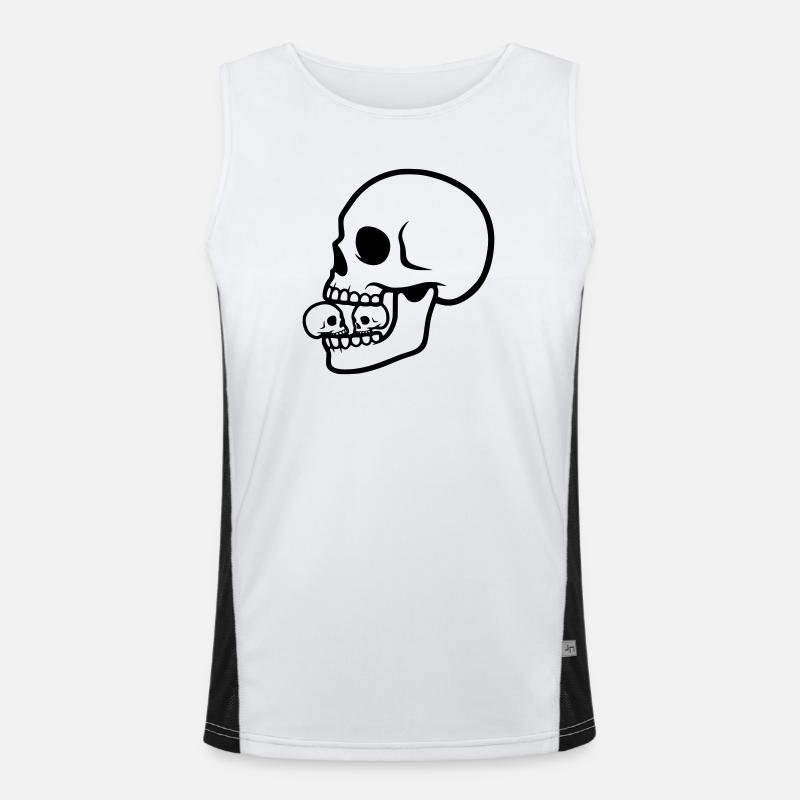 Macabre Skull | Horror Design - Men's Functional Contrast Tank Top  - white/black