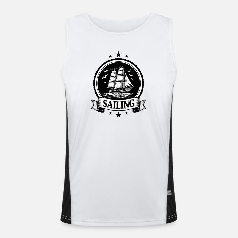 Sailing Sailing Ship Maritim Ahoy Men's Functional Contrast Tank Top 