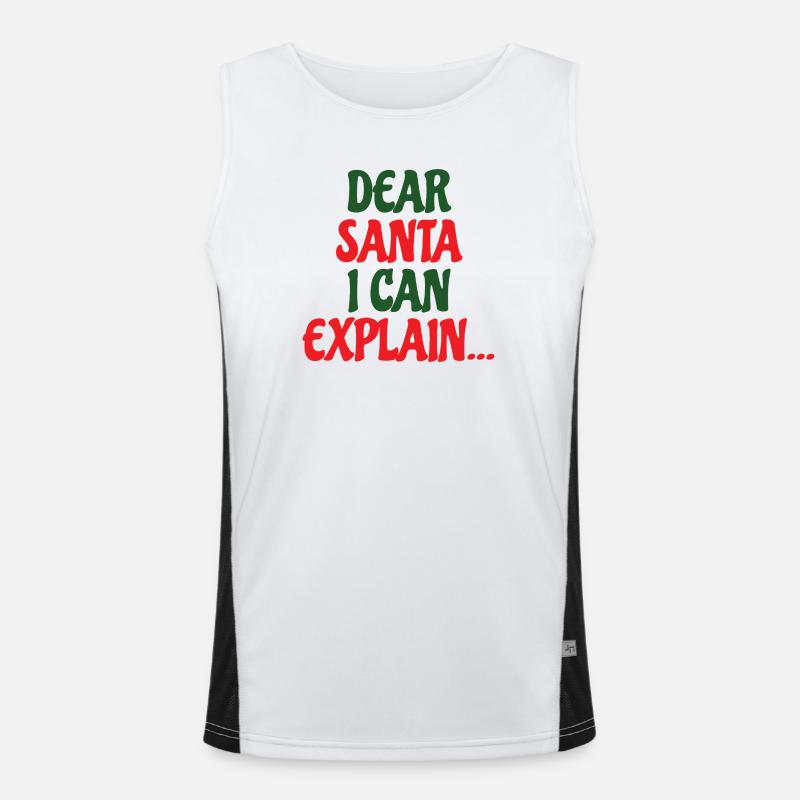 Dear Santa I Can Explain Men's Functional Contrast Tank Top 
