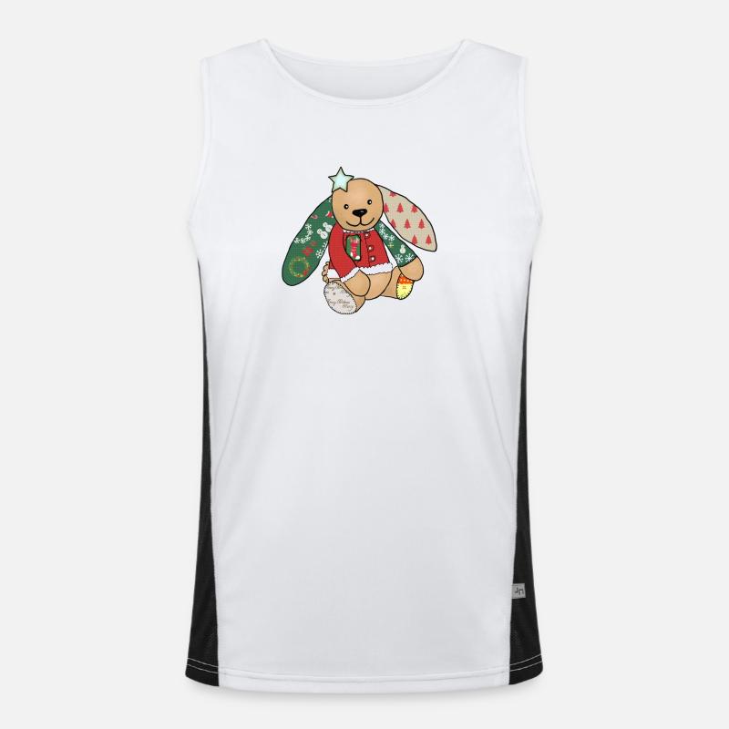 Weihnachtshase Funktionelles Kontrast-Tank Top für Männer 