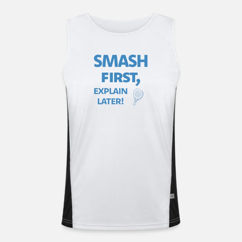 Smash First Explain Later Padel Men's Functional Contrast Tank Top 