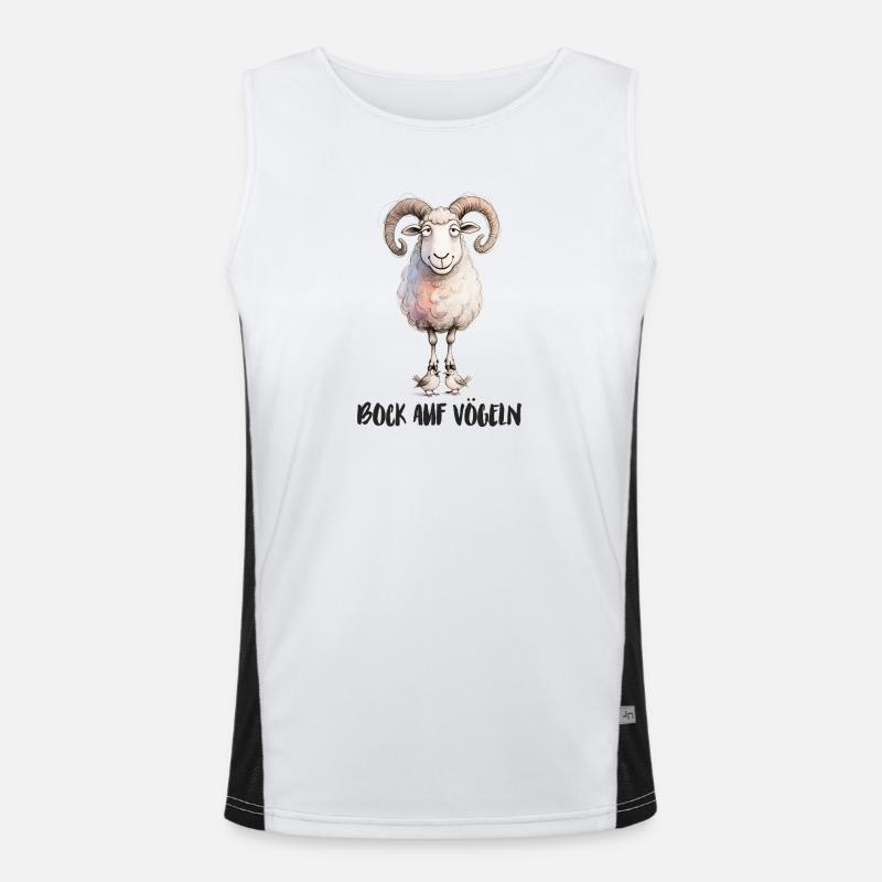 Bock auf Vögeln - lustiger zweideutiger Spruch Funktionelles Kontrast-Tank Top für Männer 