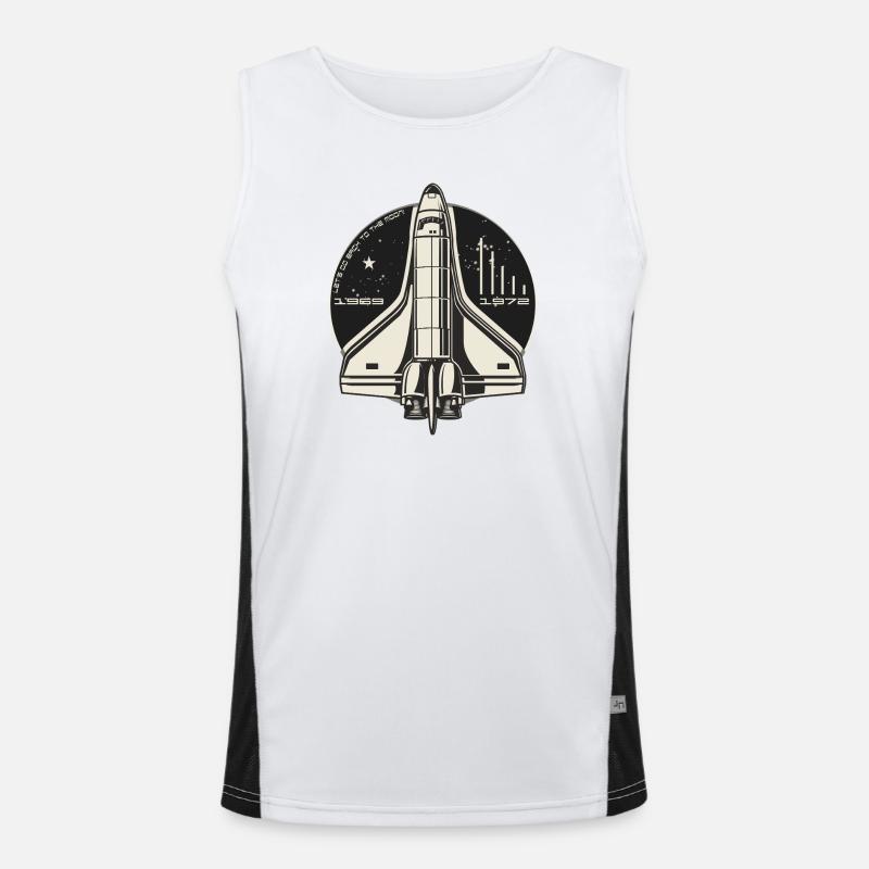 Retour sur la Lune - design spatial rétro vintage Débardeur respirant contrasté Homme 