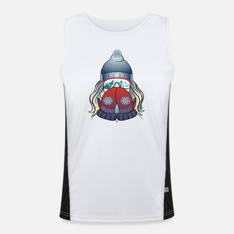   	 Wintermädchen mit Schneeflocke Funktionelles Kontrast-Tank Top für Männer 