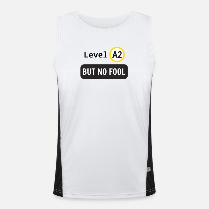 Language level A2, but no fool Men's Functional Contrast Tank Top 