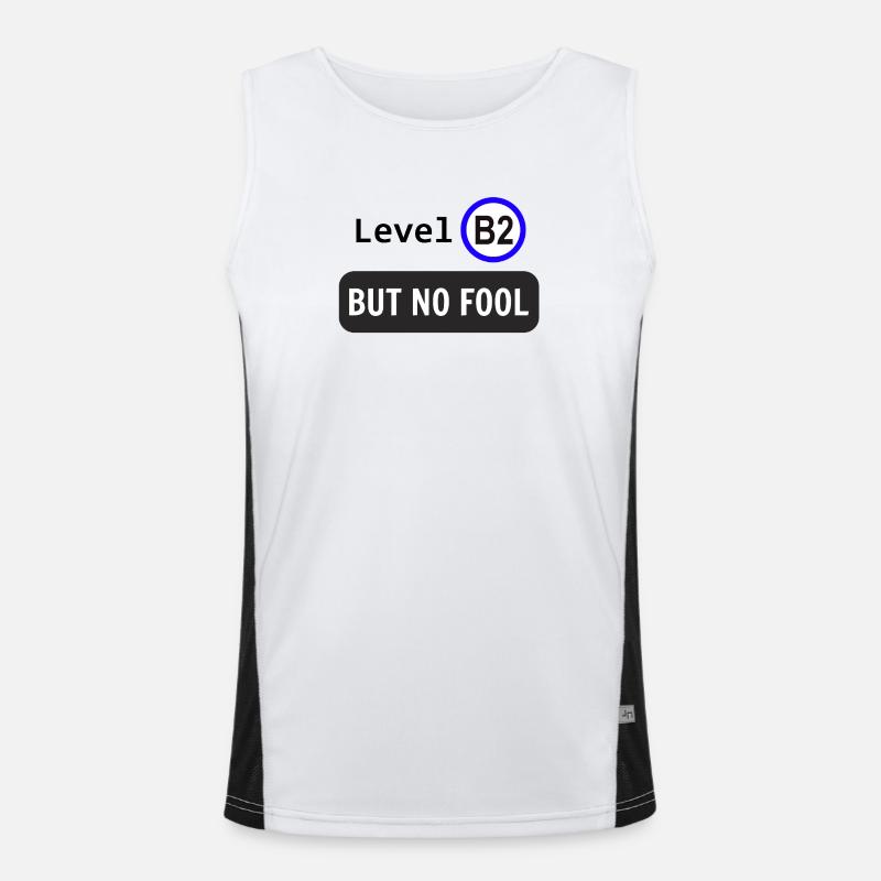 Level B2, but no fool Funktionelles Kontrast-Tank Top für Männer 