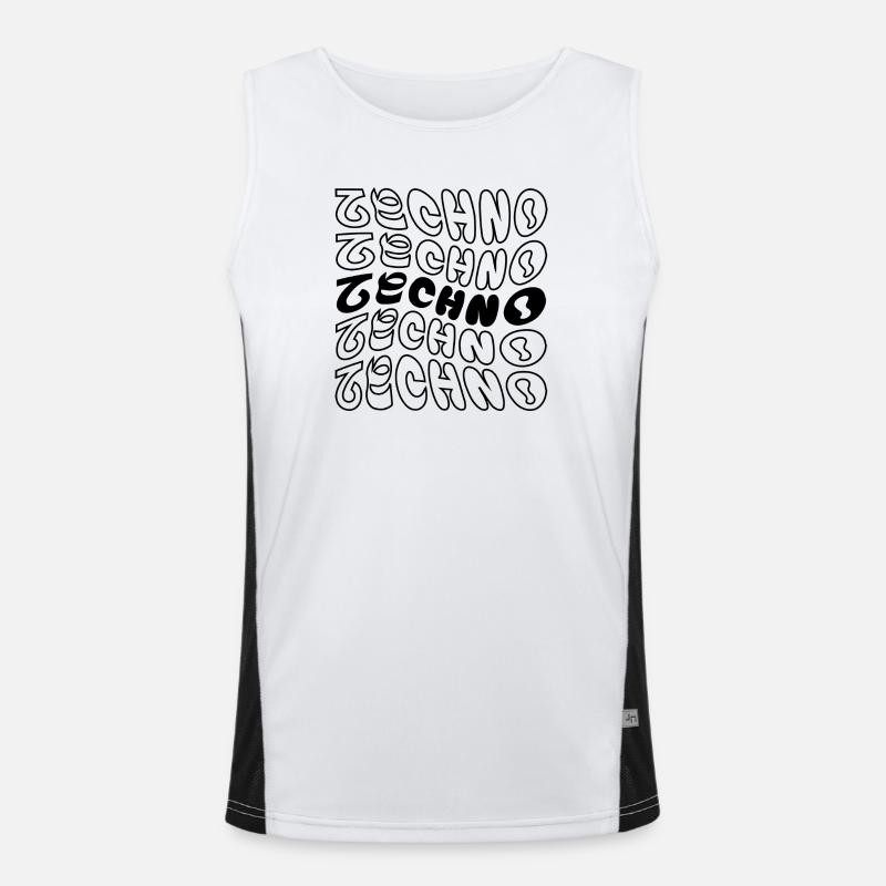 Conception de logo Techno wavy. Débardeur respirant contrasté Homme 