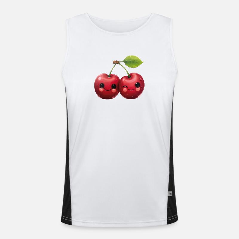Cerises avec un visage Débardeur respirant contrasté Homme 