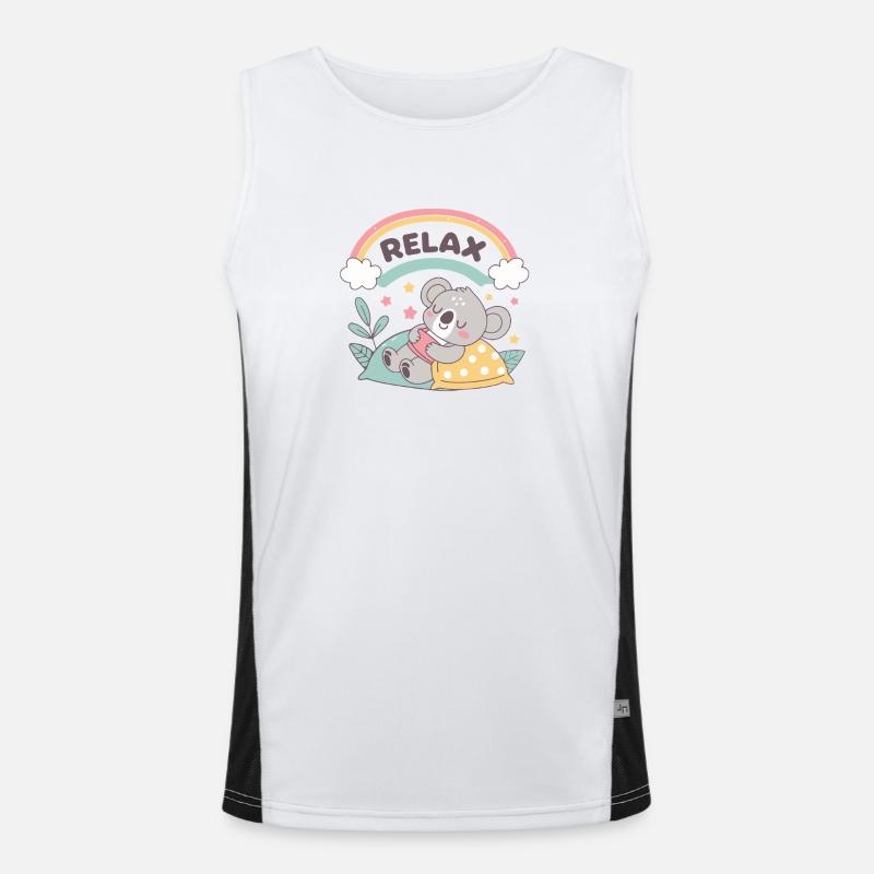 Koala with Sweet Rainbow Dream Men's Functional Contrast Tank Top 