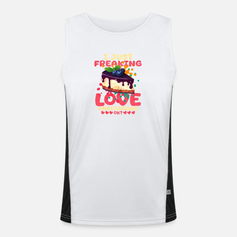 I Just Freaking Love Cheesecake Funktionelles Kontrast-Tank Top für Männer 