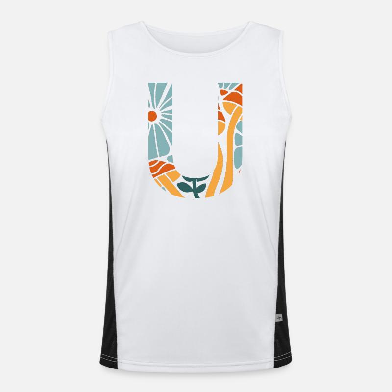 Brief u groovy Blumen Geschenkidee Funktionelles Kontrast-Tank Top für Männer 
