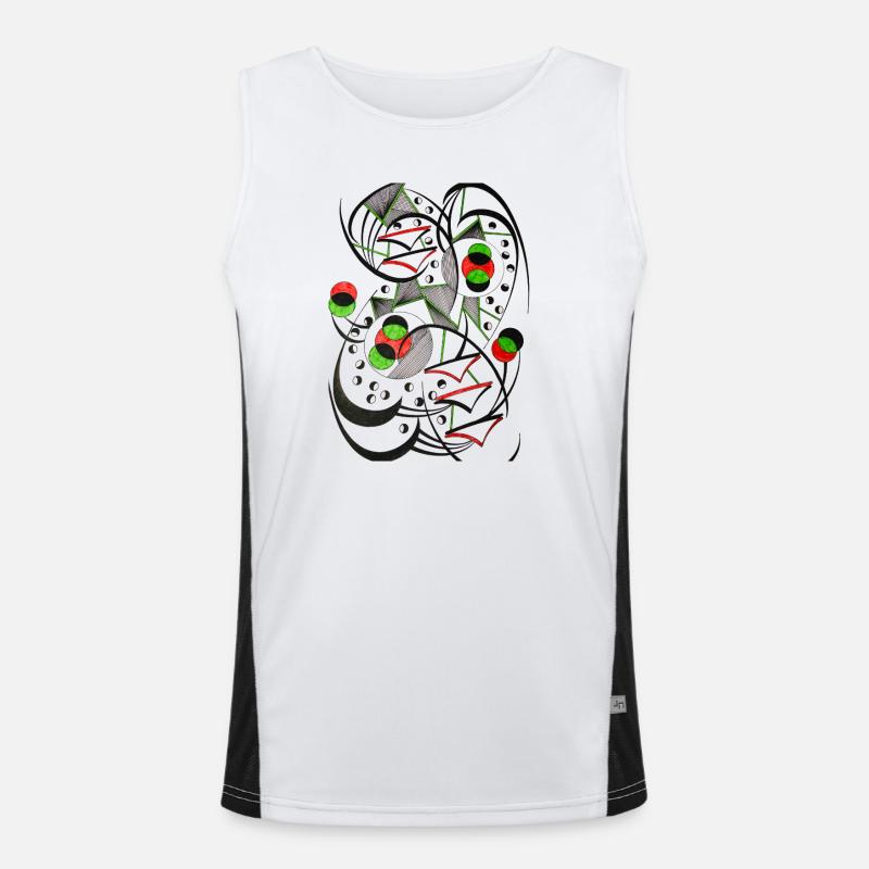 Circle Lines Chaos Abstract Men's Functional Contrast Tank Top 