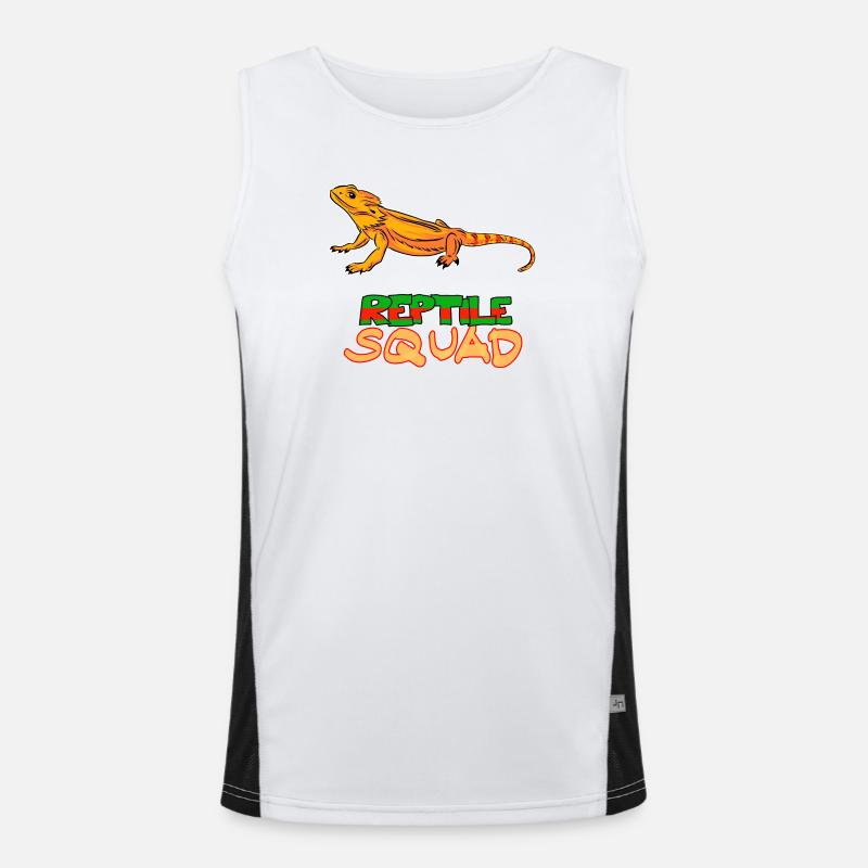 Reptile Squad Bartagame Fun Design Funktionelles Kontrast-Tank Top für Männer 