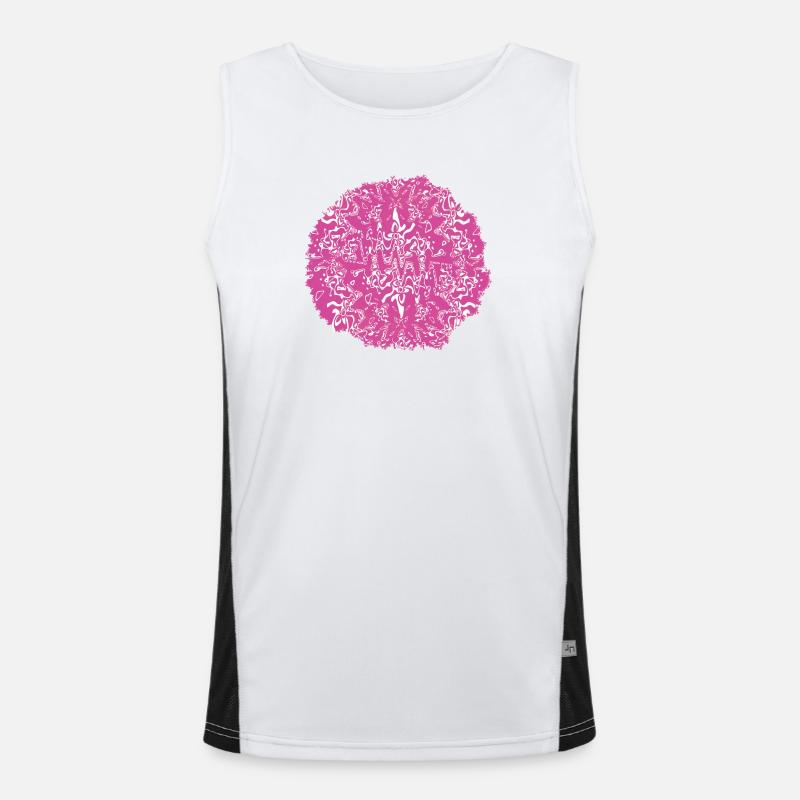 Circle Rose Pink Pattern Men's Functional Contrast Tank Top 