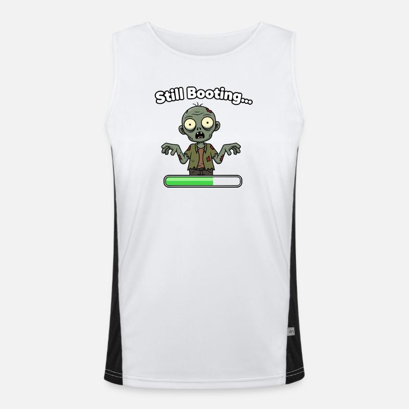 Zombie Still Booting Loading Bar - Men's Functional Contrast Tank Top  - white/black