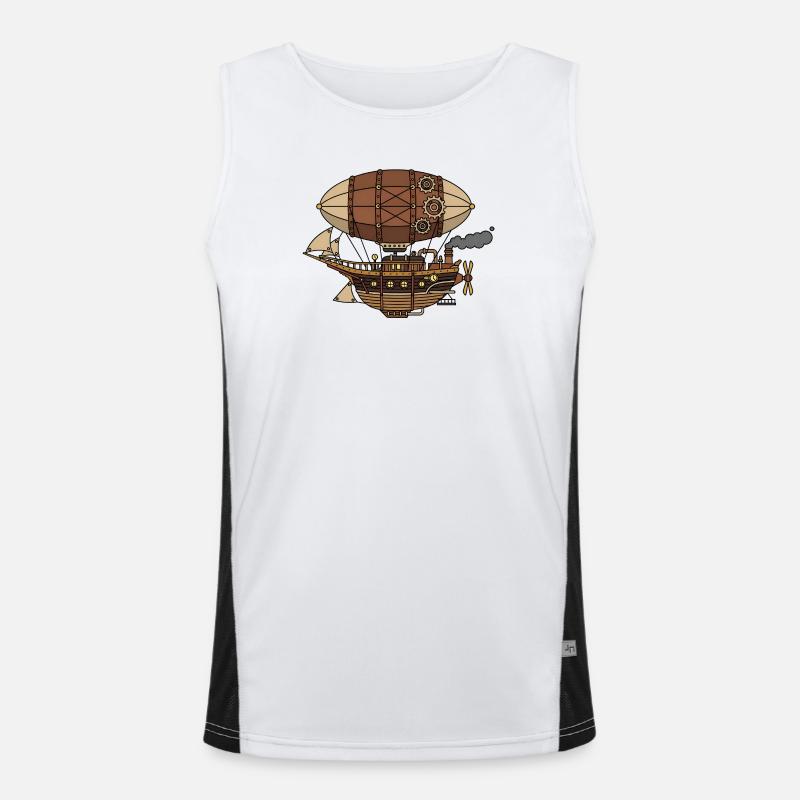 Dirigeable steampunk Débardeur respirant contrasté Homme 
