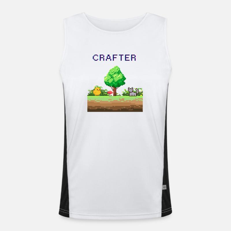 Pixel Crafter Waldabenteuer Funktionelles Kontrast-Tank Top für Männer 