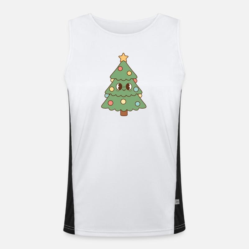 Christmas tree - Men's Functional Contrast Tank Top  - white/black