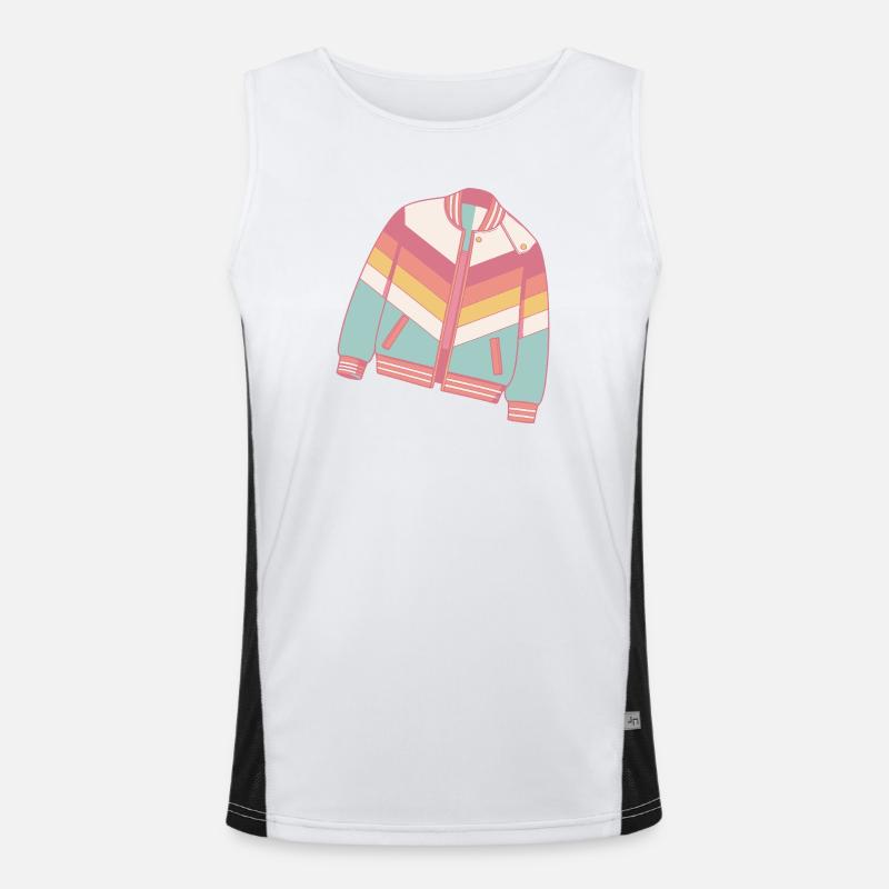 Pastellfarbene Retro-Jacke Funktionelles Kontrast-Tank Top für Männer 