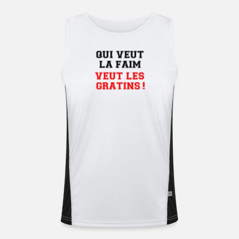 Wer Hunger will, will das Gratin. Funktionelles Kontrast-Tank Top für Männer 