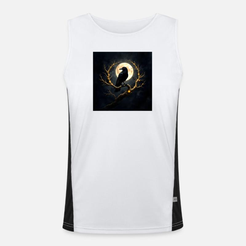 Raven on the Illuminated Moon Men's Functional Contrast Tank Top 