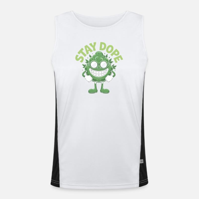 Stay D*pe - Funny Cannabis Memes Funktionelles Kontrast-Tank Top für Männer 