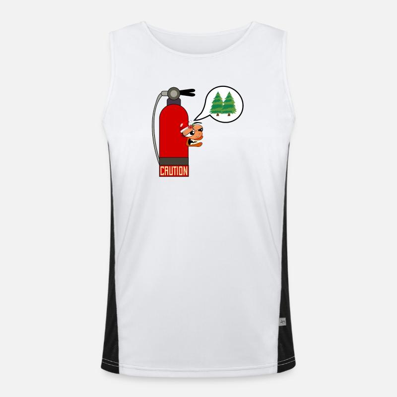 CAUTION CHRISTMAS TREE FIRE Men's Functional Contrast Tank Top 