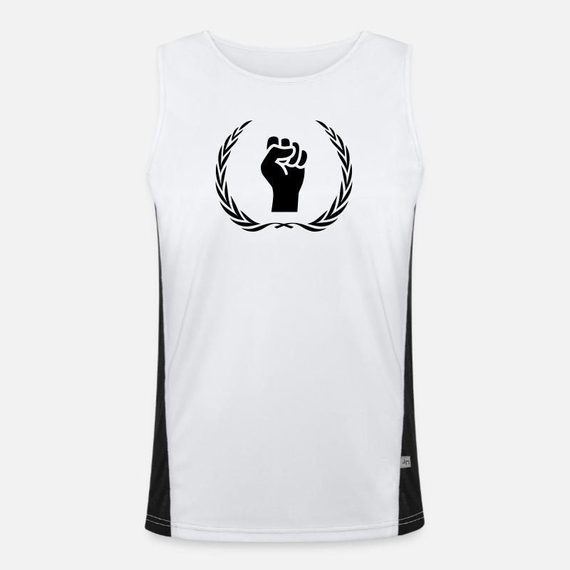 Hand Faust Kranz Funktionelles Kontrast-Tank Top für Männer 