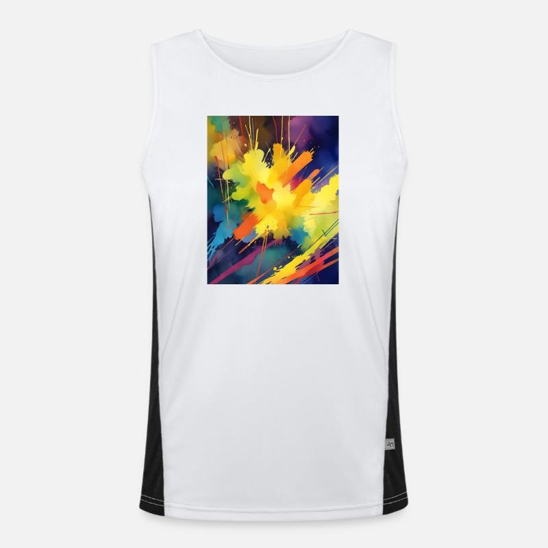 Color Explosion Abstract Men's Functional Contrast Tank Top 
