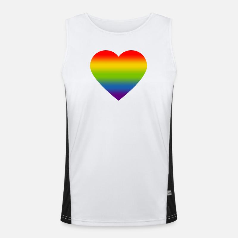 Rainbow_heart Funktionelles Kontrast-Tank Top für Männer 