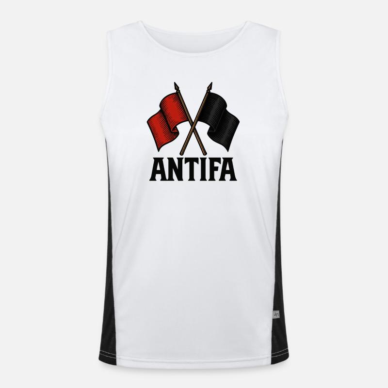 Antifa Funktionelles Kontrast-Tank Top für Männer 