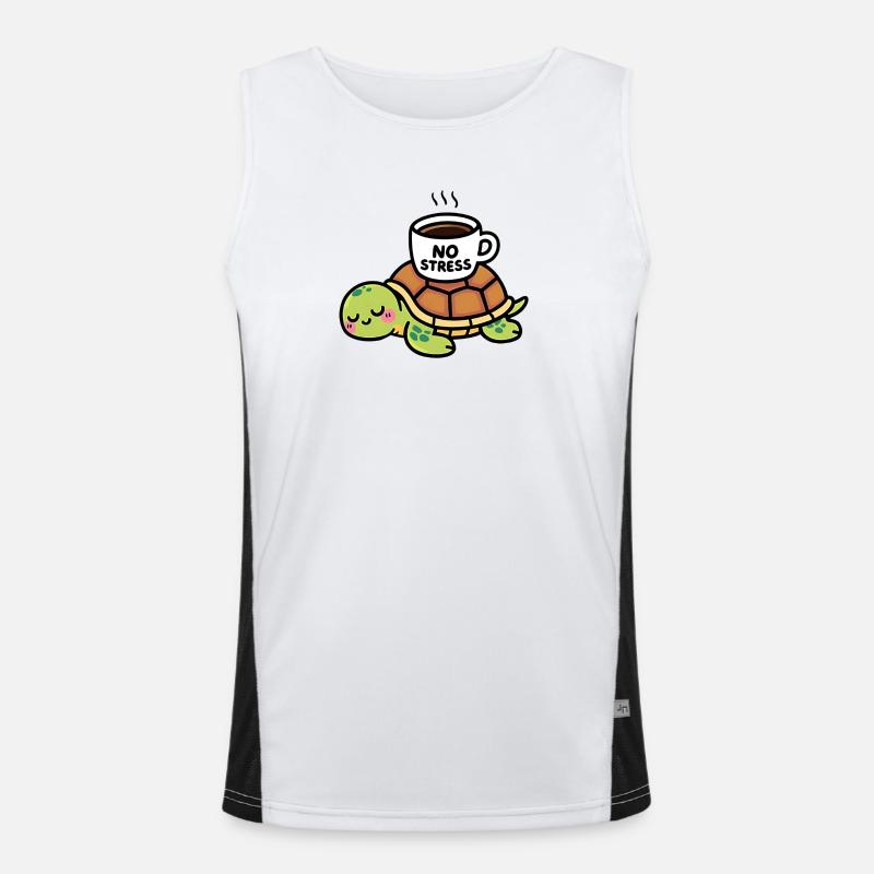 Turtle Zen Café No Stress Men's Functional Contrast Tank Top 
