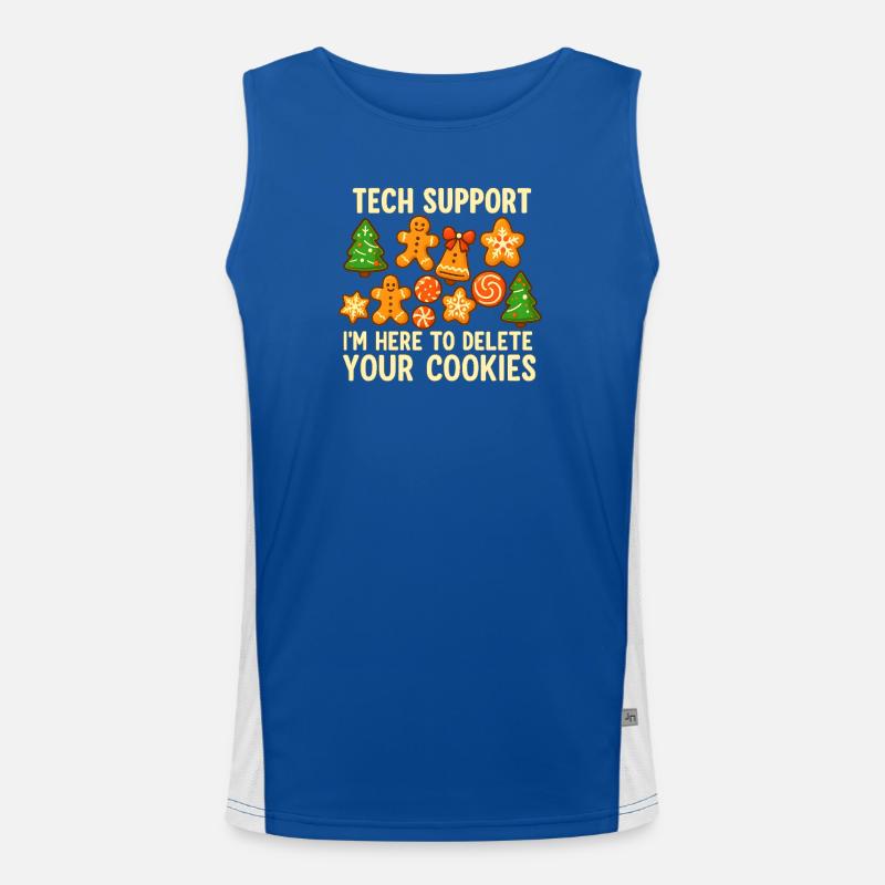 Tech Support Cookie Christmas Meme Men's Functional Contrast Tank Top 