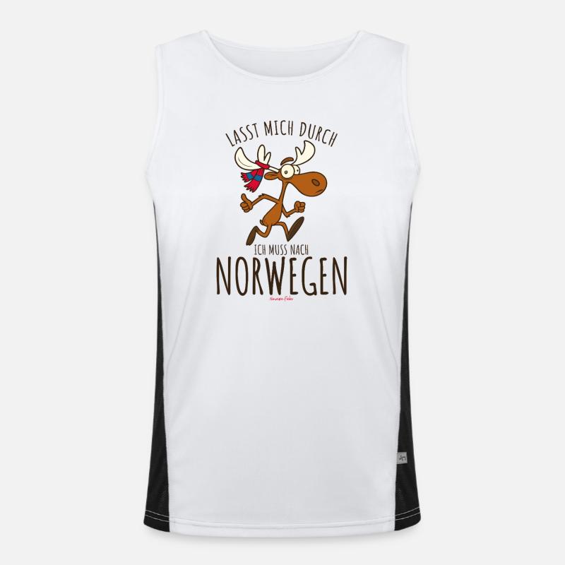 Lasst mich durch ich muss nach Norwegen Funktionelles Kontrast-Tank Top für Männer 