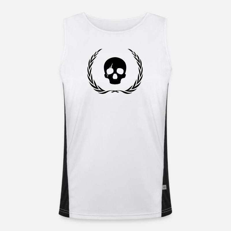 Skeleton Skull Wreath - Men's Functional Contrast Tank Top  - white/black