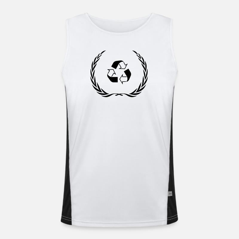 Recycling Symbol Kranz Funktionelles Kontrast-Tank Top für Männer 