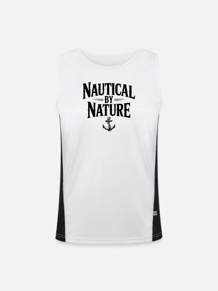 Nautical by Nature - Men's Functional Contrast Tank Top - white/black