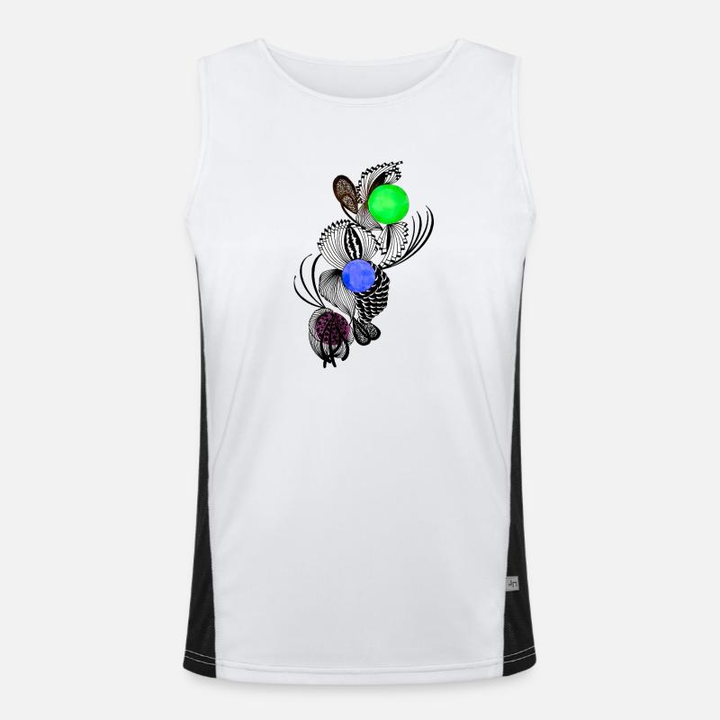 Alignez les fleurs avec des boules de couleur Débardeur respirant contrasté Homme 