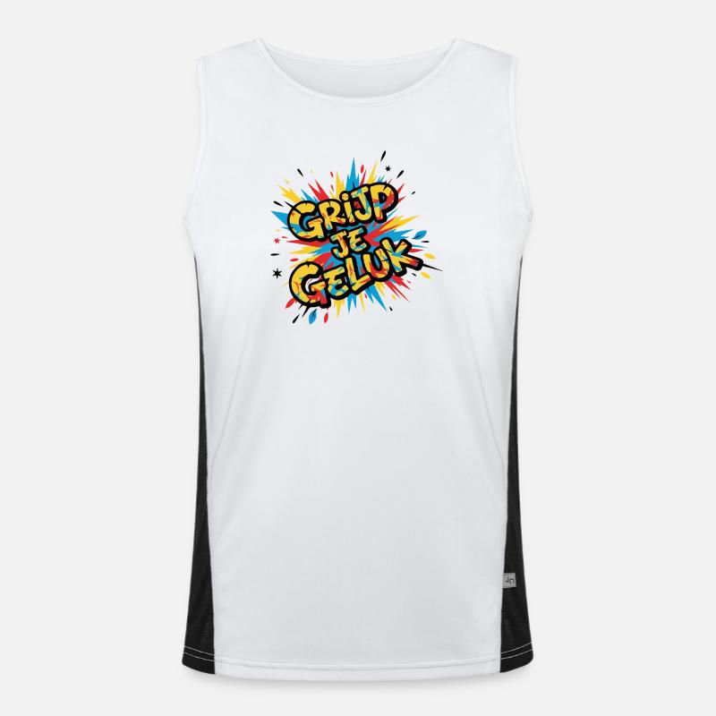 Schnapp dir dein Glück in der bunten Explosion Funktionelles Kontrast-Tank Top für Männer 