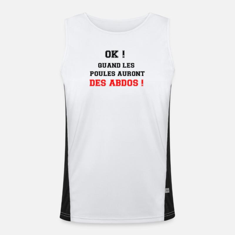 When the chickens will have abs. Men's Functional Contrast Tank Top 