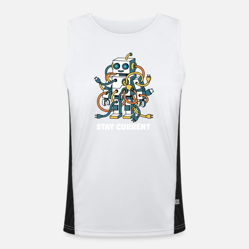 Stay Current Roboter Kabelkunst Funktionelles Kontrast-Tank Top für Männer 