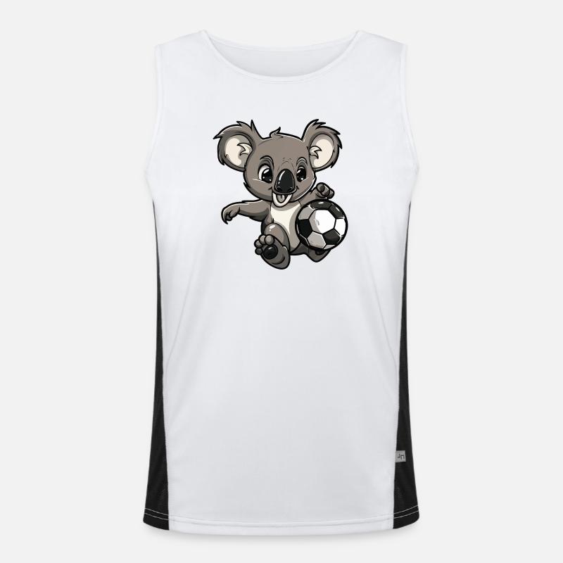 Koala Fußball Comic Funktionelles Kontrast-Tank Top für Männer 