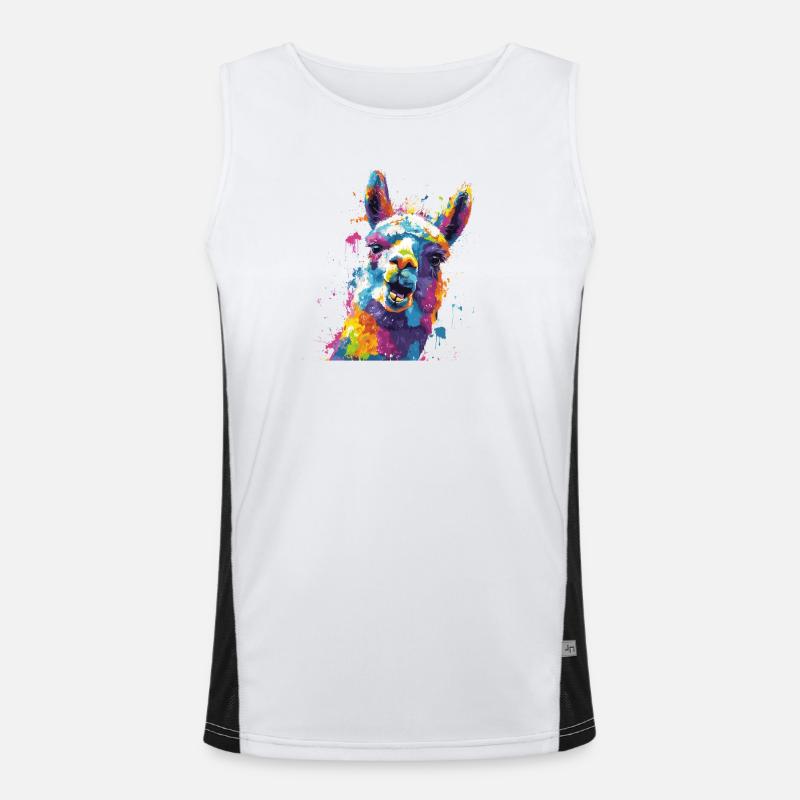 Explosion de couleurs de lama Débardeur respirant contrasté Homme 