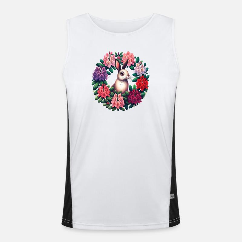 Circular Floral Rabbit Men's Functional Contrast Tank Top 