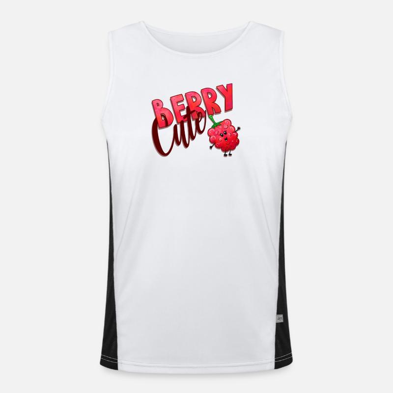 Berry Cute Raspberry Men's Functional Contrast Tank Top 