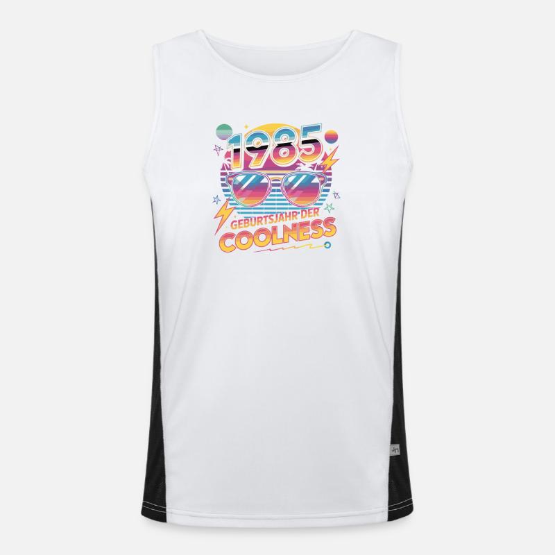 1985 Geburtstag der Coolness Funktionelles Kontrast-Tank Top für Männer 