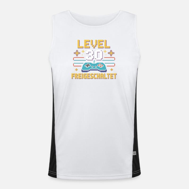 Level 30 Unlocked Controller - Men's Functional Contrast Tank Top  - white/black