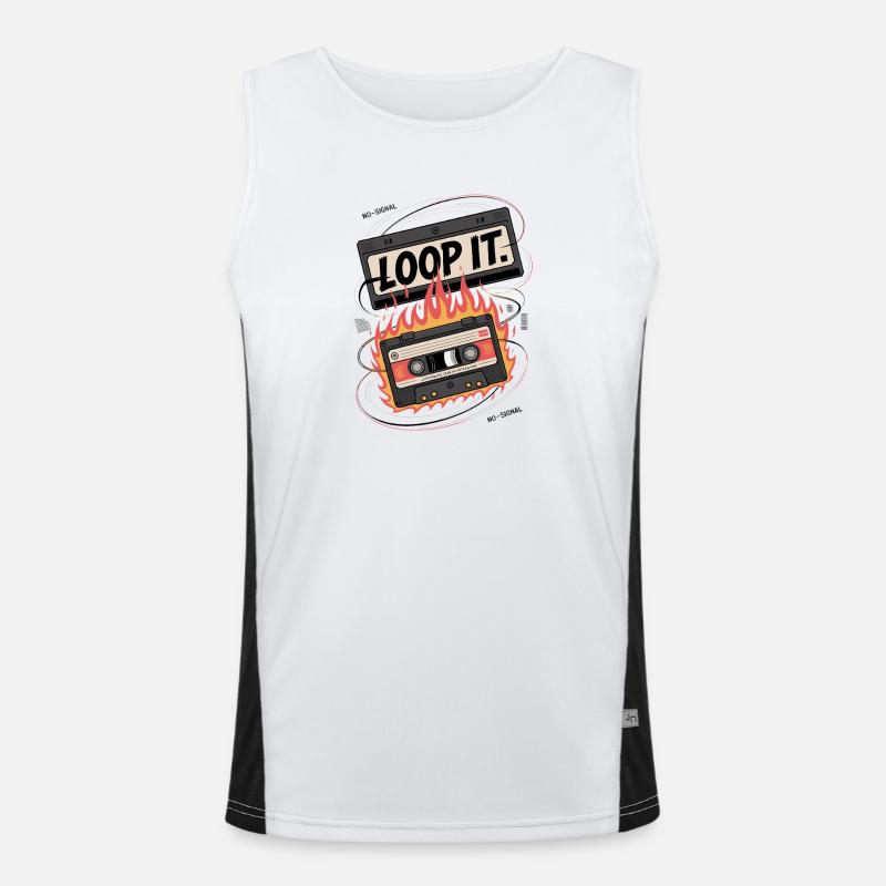 Loop It Flames Cassette Men's Functional Contrast Tank Top 