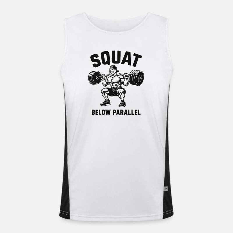 Squat Below Parallel Heavy Lifter Men's Functional Contrast Tank Top 