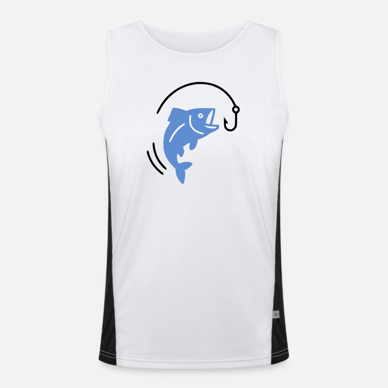 Pêche au poisson sur hameçon logo Débardeur respirant contrasté Homme 